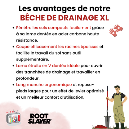 Drainagespaten mit XL-Stiel Rootslayer
