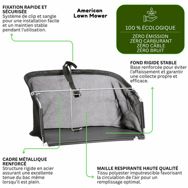 Bac ramassage tondeuse manuelle hélicoïdale 5 lames