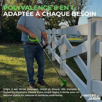 Tondeuse Rotorazer sans fil 8 en 1 coupe-bordure & taille-haie